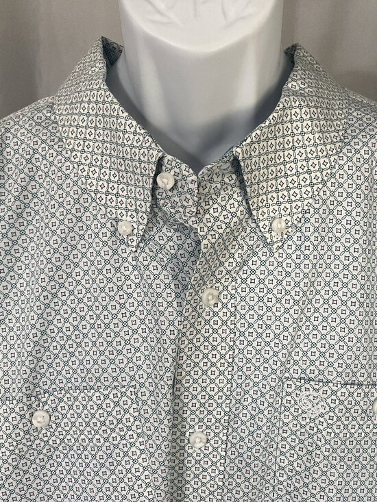 Wrangler Other - 🤠 Wrangler George Strait Men’s Western Shirt White Green Blue 4XL 🔥
